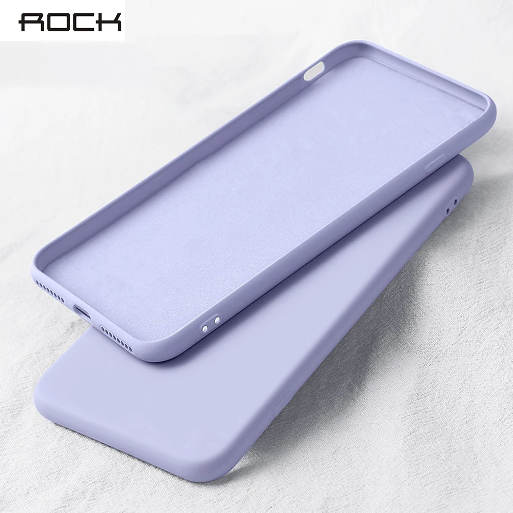 Фото Роскошный жидкий силиконовый чехол Rock для iPhone 11 Pro Max гладкий Цветной Xs XR 7 8 Plus +