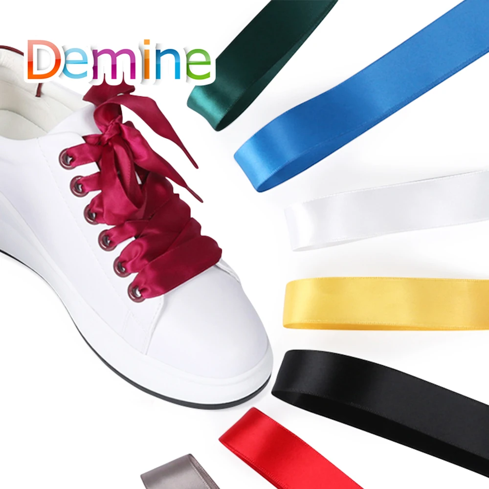 Demine 120cm Chiffon Laces Colors Flat Silk Lacess Running Sports Flats Shoes Candy Color Laceing White Women's Shoess Care
Demine 120cm Chiffon Laces Colors Flat Silk Lacess Running Sports Flats Shoes Candy Color Laceing White Women's Shoess Care