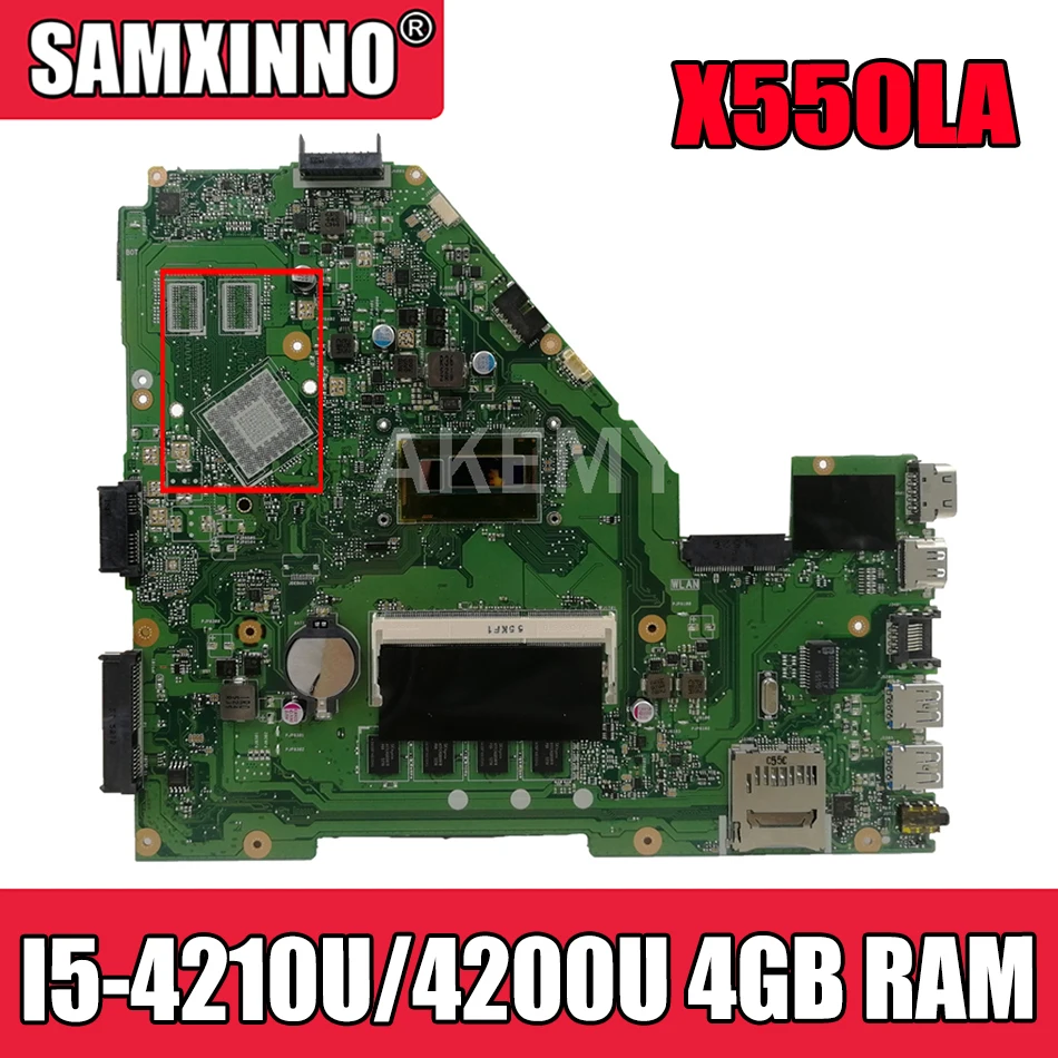 Akemy X550LA материнская плата для Asus A550L X550LD R510L X550LC X550L X550LB материнская плата для ноутбука I5-4210U/4200U 4 Гб RAM
Akemy X550LA материнская плата для Asus A550L X550LD R510L X550LC X550L X550LB материнская плата для ноутбука I5-4210U/4200U 4 Гб RAM