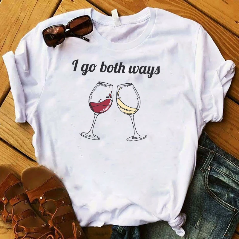 Women Lady T Shirt I Go Both Ways Wine Printed Tshirt Ladies Short Sleeve Tee Shirt Women Female Tops Clothes Graphic T-shirt 
Women Lady T Shirt I Go Both Ways Wine Printed Tshirt Ladies Short Sleeve Tee Shirt Women Female Tops Clothes Graphic T-shirt