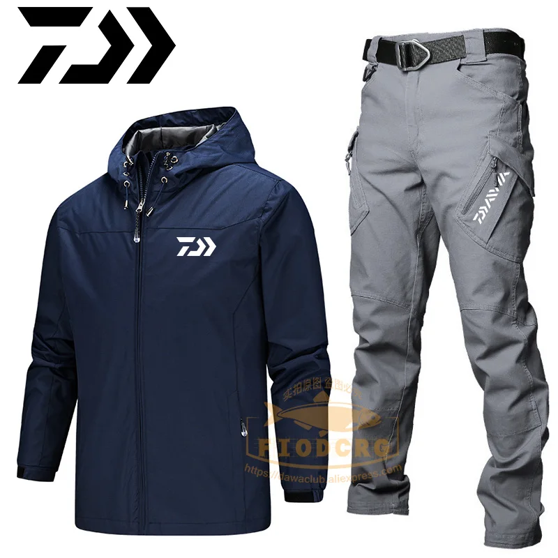 Daiwa Professional Fishing Clothes Men Outdoor Sports Waterproof on Foot Suit Riding Camping Windproof Pants Jacket Sets
Daiwa Professional Fishing Clothes Men Outdoor Sports Waterproof on Foot Suit Riding Camping Windproof Pants Jacket Sets