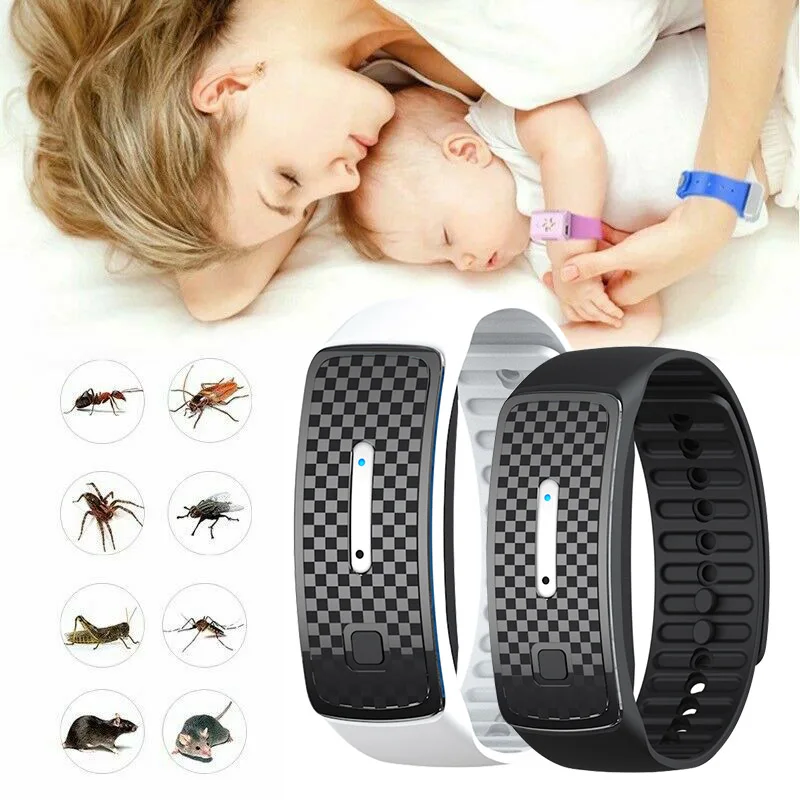 

Ultrasonic Natural Anti Mosquito Insect Bug Repellent Wristband Waterproof Pest Insect Bracelet Ultrasound Outdoor Tool Dropship