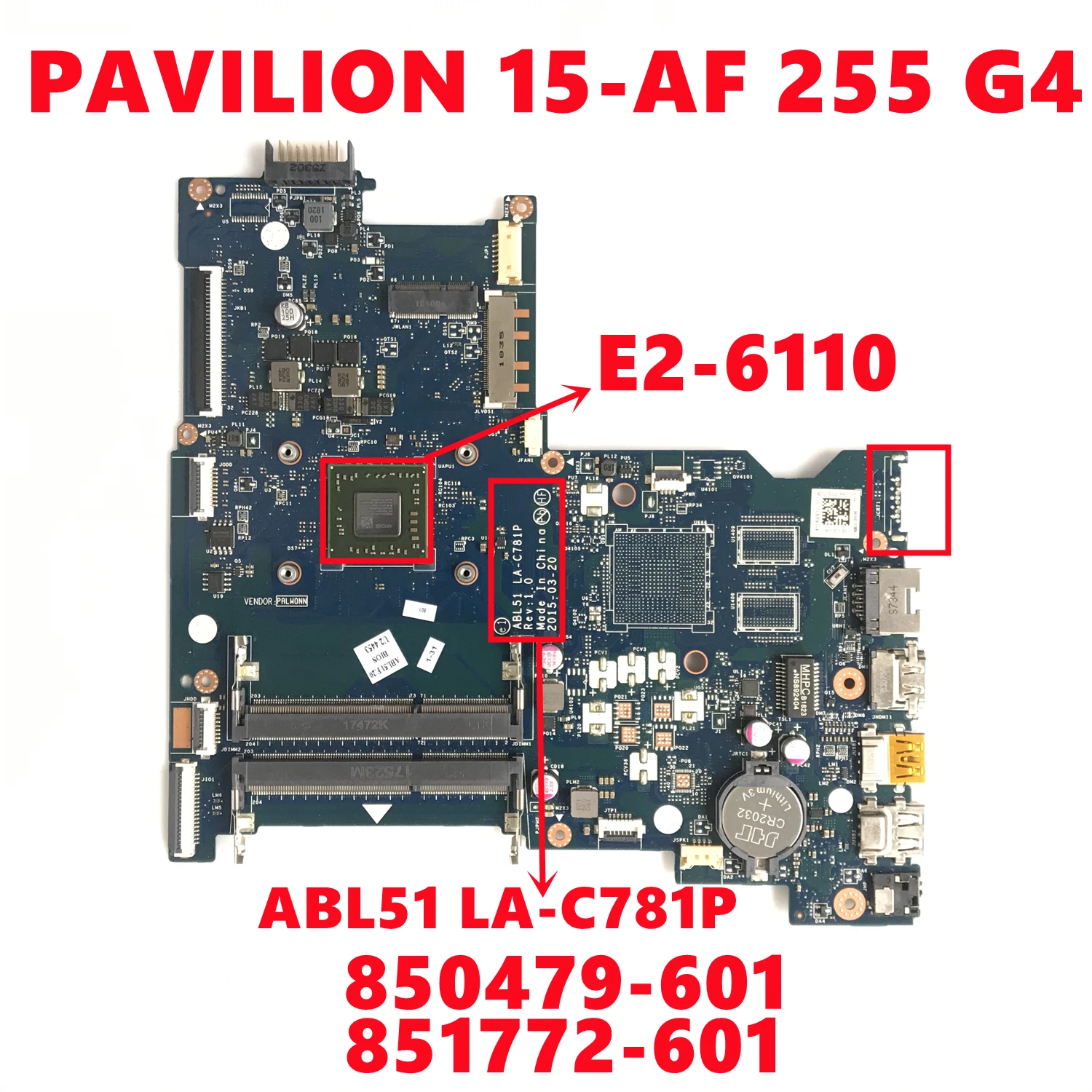850479-601 850479-501 850479-001 851772-601 для ноутбука HP PAVILION 15-AF 255 G4
850479-601 850479-501 850479-001 851772-601 для ноутбука HP PAVILION 15-AF 255 G4