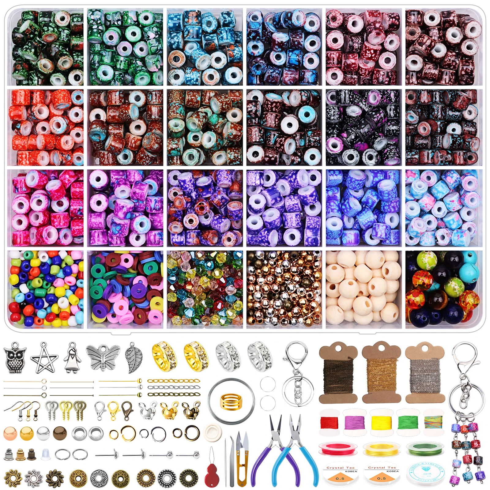 1550Pcs Pony Beads, Jewelry Making Kit with Acrylic Pattern Beads,Seed Bead,Clay Beads,Chakra Lava Beads for Jewelry Making
1550Pcs Pony Beads, Jewelry Making Kit with Acrylic Pattern Beads,Seed Bead,Clay Beads,Chakra Lava Beads for Jewelry Making