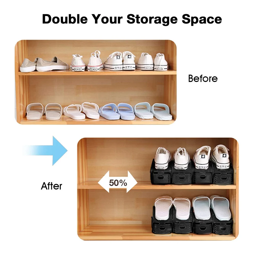 10pcs Shoe Slots Organizer Space Saver Shoe Stacker Storage Adjustable Double Deck Rack Holder For Closet
10pcs Shoe Slots Organizer Space Saver Shoe Stacker Storage Adjustable Double Deck Rack Holder For Closet
