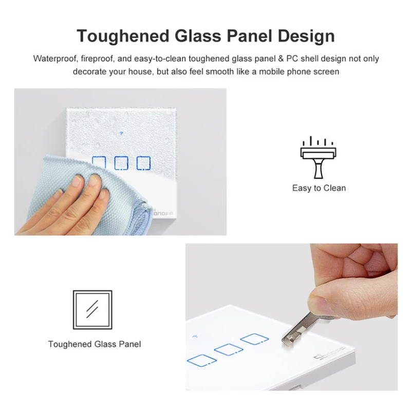 SONOFF T0 WiFi EWeLink Smart Switches 1 2 3gangs Divided Into Smart Home EU UK US Switch Works With Alexa Google Assistant
SONOFF T0 WiFi EWeLink Smart Switches 1 2 3gangs Divided Into Smart Home EU UK US Switch Works With Alexa Google Assistant