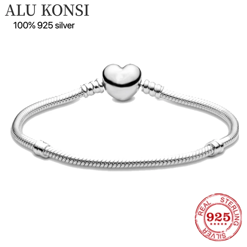 Fit Original luxury 925 Sterling Silver pan bracelet love heart Snake Chain Charms Bangle For Women DIY high quality Jewelry
Fit Original luxury 925 Sterling Silver pan bracelet love heart Snake Chain Charms Bangle For Women DIY high quality Jewelry