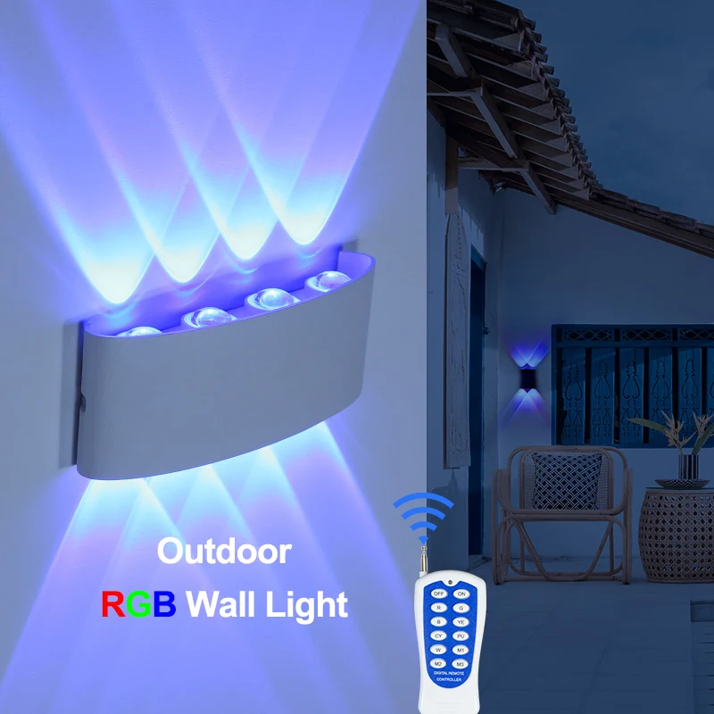 Outdoor Wall Lamp Colorful RGB Control Garden Decoration Waterproof Aluminum No Flicker Wall Mounted Outside Balcony Lighting 
Outdoor Wall Lamp Colorful RGB Control Garden Decoration Waterproof Aluminum No Flicker Wall Mounted Outside Balcony Lighting