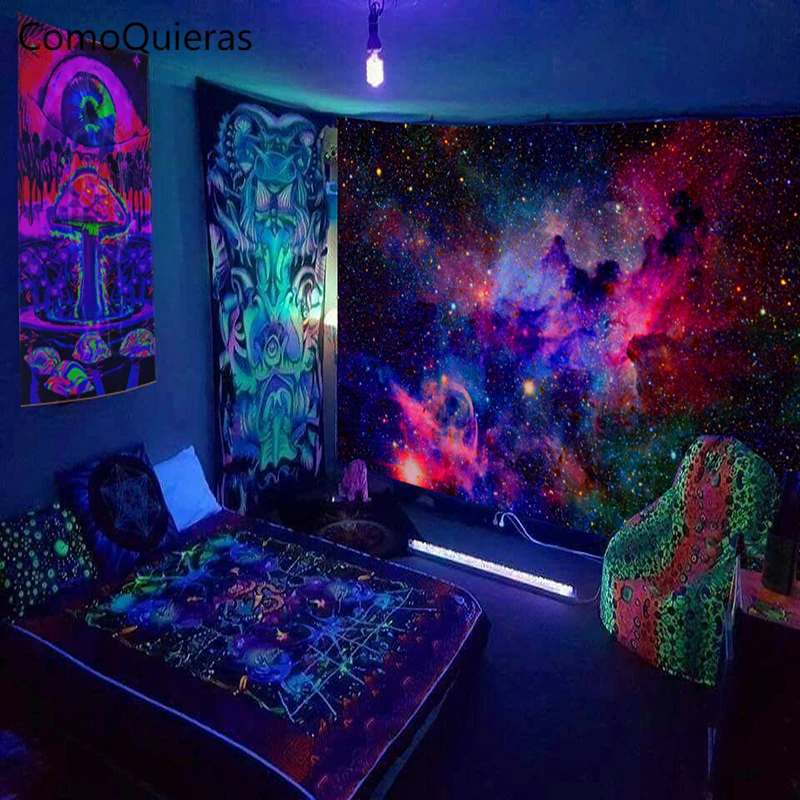 Fluorescent Starry Tapestry Skeleton Mushroom Psychedelic Black Light Wall Hanging Cloth DIY Home Decoration Trippy Room Decor
Fluorescent Starry Tapestry Skeleton Mushroom Psychedelic Black Light Wall Hanging Cloth DIY Home Decoration Trippy Room Decor
