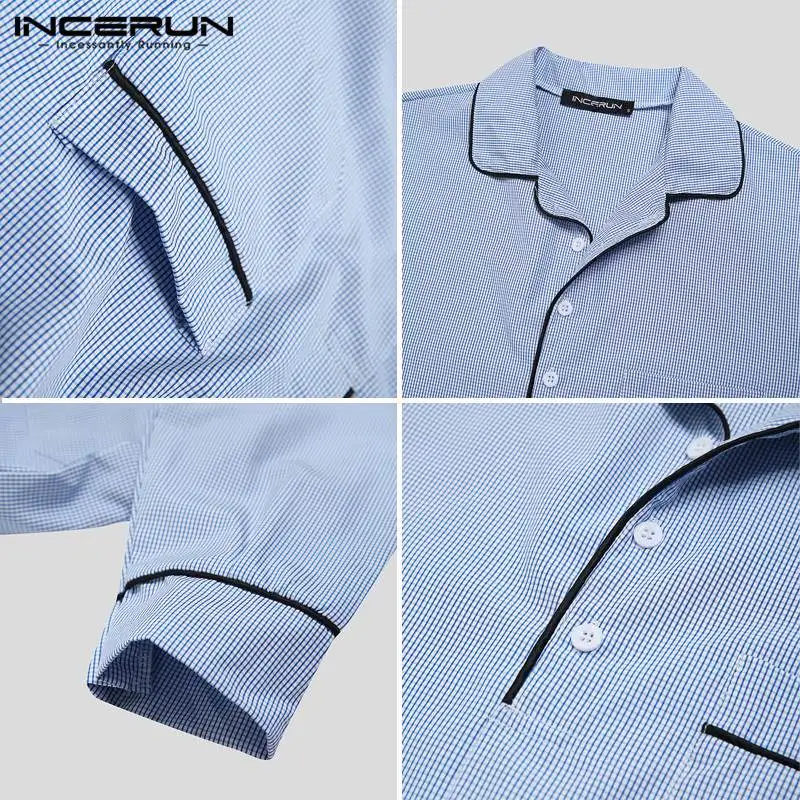 2021 Fashion Plaid Men Sleep Robes Leisure Dress Nightgown Comfortable Lapel Long Sleeve Mens Bathrobes Homewear INCERUN S-5XL 7
2021 Fashion Plaid Men Sleep Robes Leisure Dress Nightgown Comfortable Lapel Long Sleeve Mens Bathrobes Homewear INCERUN S-5XL 7