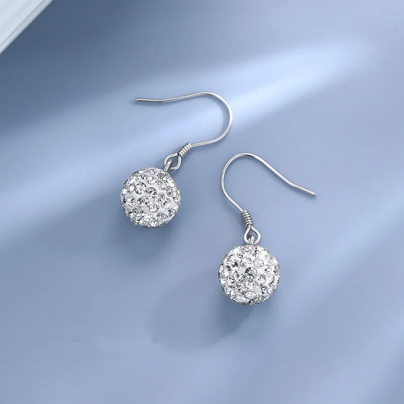 2021 Simple 925 Sterling Silver Crystal Round Ball Stud Earring For Women Girls Party Jewelry Pendientes Accessories eh098
2021 Simple 925 Sterling Silver Crystal Round Ball Stud Earring For Women Girls Party Jewelry Pendientes Accessories eh098