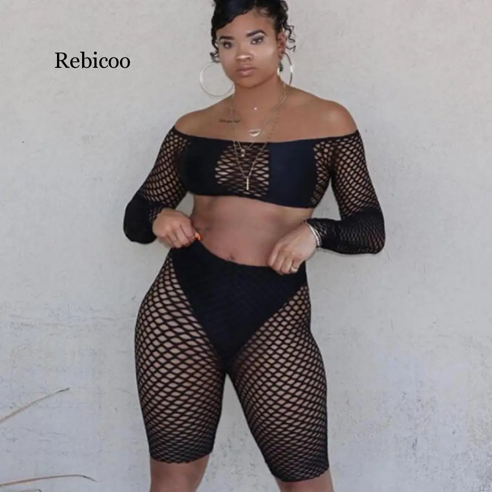 Fashion Women Ladies Crochet Mesh Long Sleeve See Through Mesh Fishnet Crop Night Sexy Tops Shorts Bottoms Set
Fashion Women Ladies Crochet Mesh Long Sleeve See Through Mesh Fishnet Crop Night Sexy Tops Shorts Bottoms Set