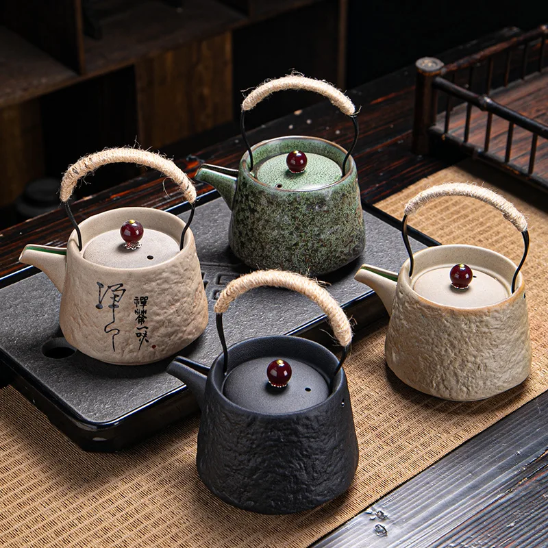 Teapot Ceramic Stoneware Handle Pot Household Retro Japanese Kung Fu Tea Set Single Pot Handmade Anti-scalding Teapot
Teapot Ceramic Stoneware Handle Pot Household Retro Japanese Kung Fu Tea Set Single Pot Handmade Anti-scalding Teapot