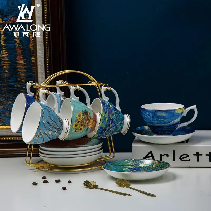 Van Gogh Coffee Cups The Starry Night Art Painting Tea cup Coffe Mugs Bone China Mug Tea Cups and Saucers Set Sunflowers
Van Gogh Coffee Cups The Starry Night Art Painting Tea cup Coffe Mugs Bone China Mug Tea Cups and Saucers Set Sunflowers