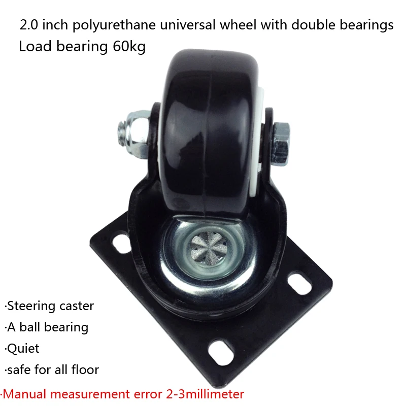 4 Pcs 2 Inch Furniture Casters Noise Free 360 Degree Rotating Wheels Soft RubbermFour Load 60KG Casters with Brakes Hardware
4 Pcs 2 Inch Furniture Casters Noise Free 360 Degree Rotating Wheels Soft RubbermFour Load 60KG Casters with Brakes Hardware