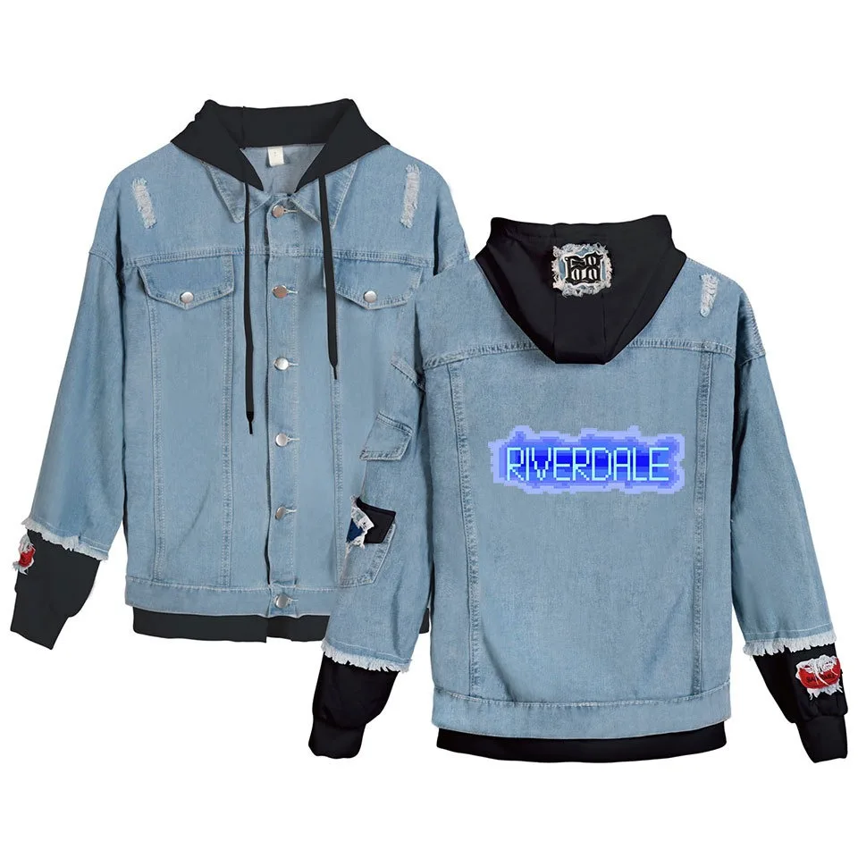 Cool riverdale denim jacket south side snakes streetwear spring jean jacket female cool harajuku denim women clothing Outwear 
Cool riverdale denim jacket south side snakes streetwear spring jean jacket female cool harajuku denim women clothing Outwear