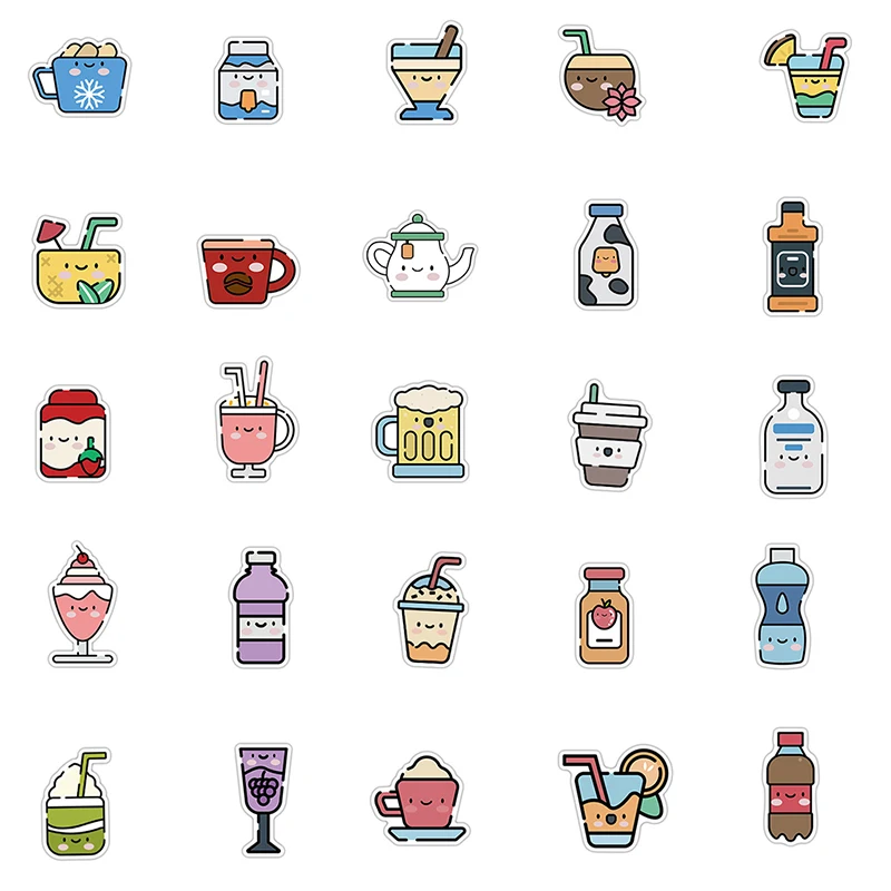 50PCS PVC Kawaii Beverage Decal Sticker For Girl DIY Laptop Stationery Phone Summer Cute Flavored Drink Cartoon Stickers
50PCS PVC Kawaii Beverage Decal Sticker For Girl DIY Laptop Stationery Phone Summer Cute Flavored Drink Cartoon Stickers
