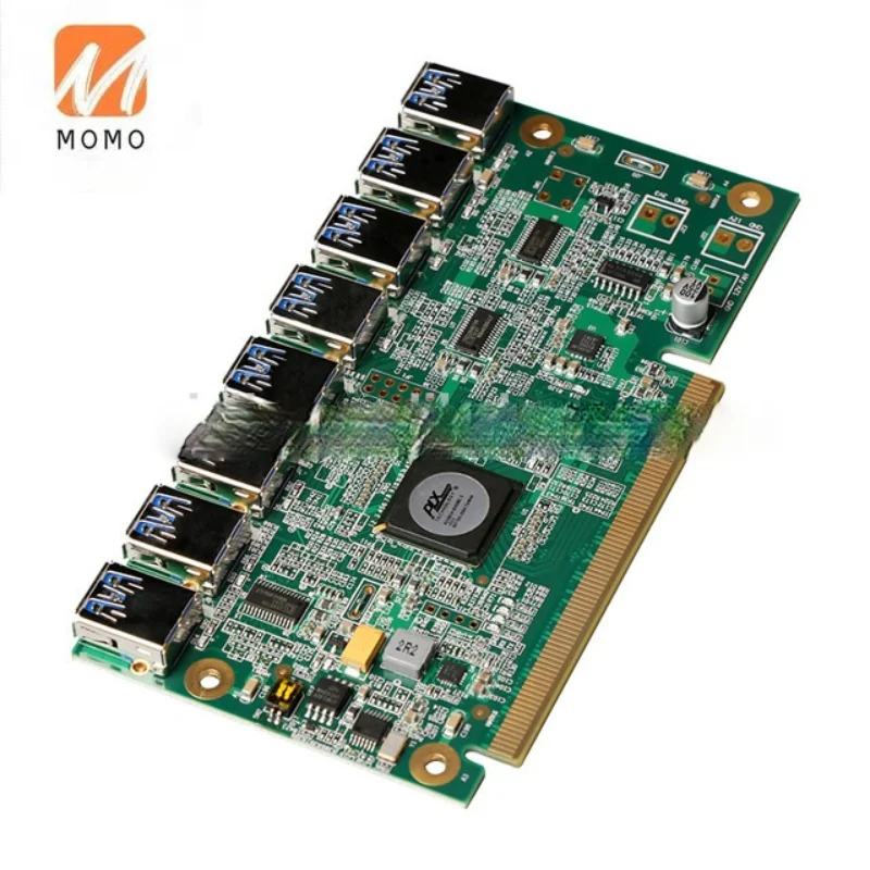 1 to 8 Expansion Card PCI-E 16X turn 8 Port USB3.0 PCIE Riser Card