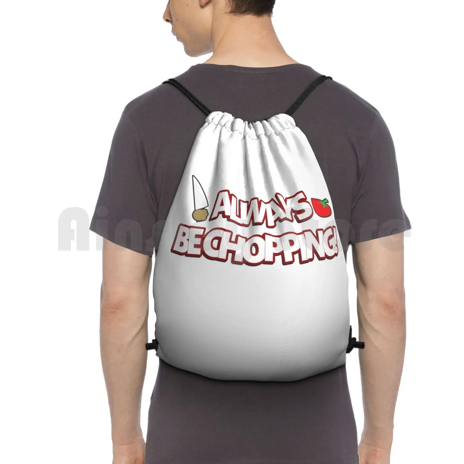 Always Be Chopping! Backpack Drawstring Bags Gym Bag Waterproof Tomato Restaurant Cook Food Eating Video Games Eat
Always Be Chopping! Backpack Drawstring Bags Gym Bag Waterproof Tomato Restaurant Cook Food Eating Video Games Eat