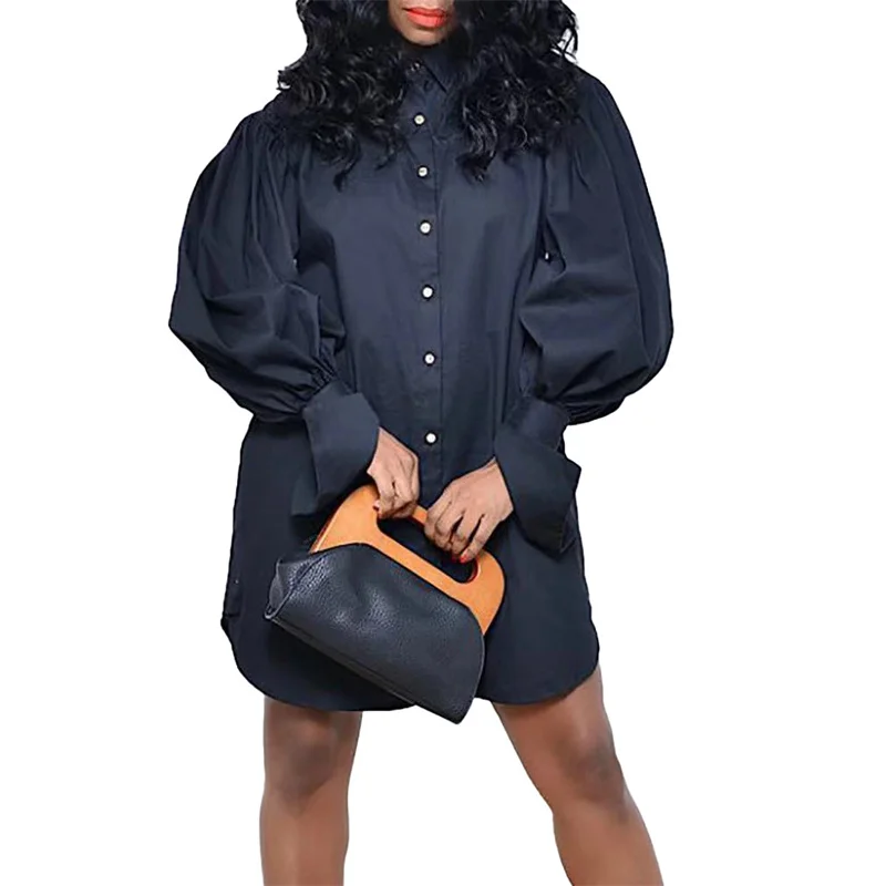 Skyshow--2021 New Plus Size Women'S Lapel Puff Sleeve Lapel Shirt Dress Sexy And Comfortable
Skyshow--2021 New Plus Size Women'S Lapel Puff Sleeve Lapel Shirt Dress Sexy And Comfortable