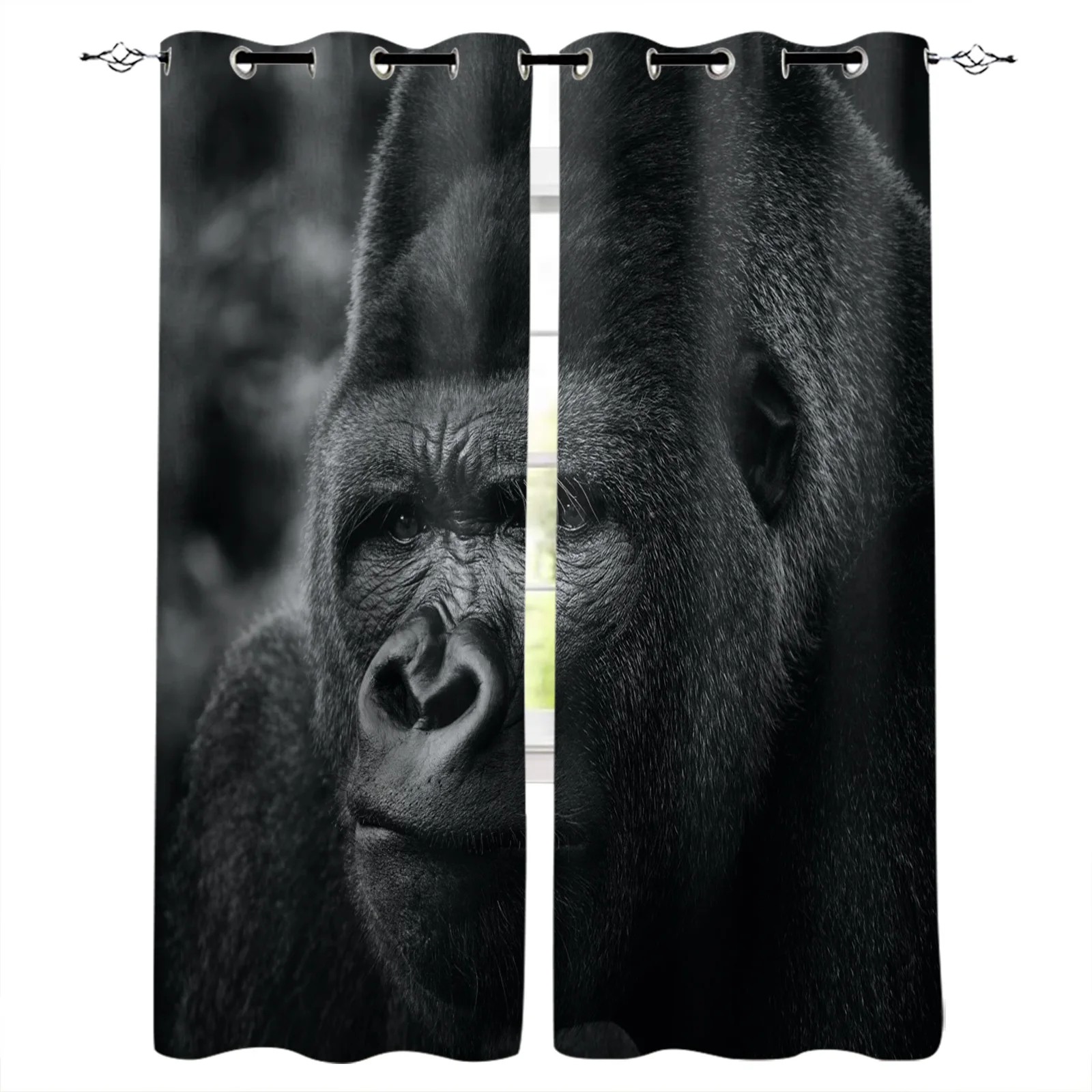 Черно-белые занавески крупным планом с животными Gorilla в спальне, гостиной, зала для дома, кухни, оконные занавески
Черно-белые занавески крупным планом с животными Gorilla в спальне, гостиной, зала для дома, кухни, оконные занавески