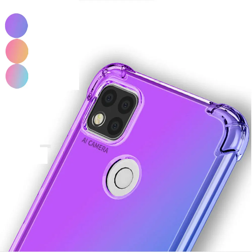 Redmi 9C чехол Люкс градиентными цветами прозрачный противоударный защитный на для