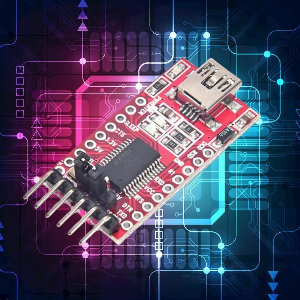 

Последовательный преобразователь FT232RL USB в TTL, модуль адаптера, порт 3,3 В, 5 В, уровень Mini для TTL/CMOS для Arduino и R1Z9, 1 шт.