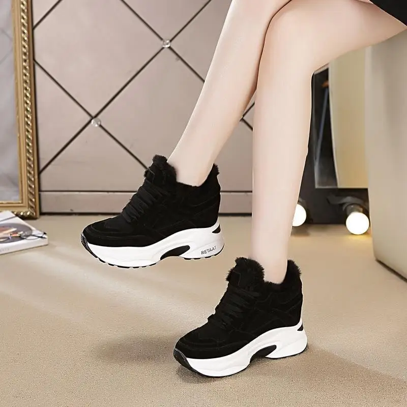 Women Winter Sports Shoes Add Velvet To Keep Warm Slope Heel Low Cut Casual Shoes Color Matching Front Shoelace Platform Shoes
Women Winter Sports Shoes Add Velvet To Keep Warm Slope Heel Low Cut Casual Shoes Color Matching Front Shoelace Platform Shoes
