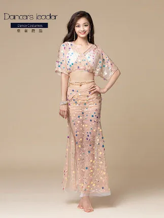 Belly Dance Suit Female Exercise Clothes Sequined Top + Sexy Long Skirt Adult Elegant Stage Professional Costume
Belly Dance Suit Female Exercise Clothes Sequined Top + Sexy Long Skirt Adult Elegant Stage Professional Costume