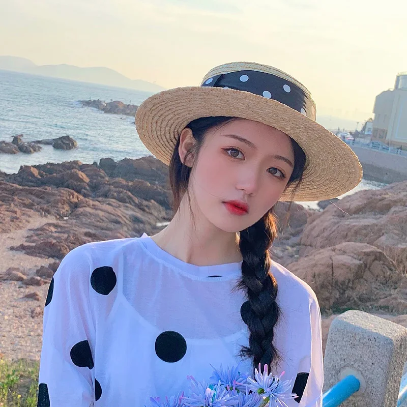 Sun Hat Straw Hat Ladies All-Match Polka Dot British Style Noble and Elegant Beach Hat Fresh and Lovely Wide Brim 2021 New
Sun Hat Straw Hat Ladies All-Match Polka Dot British Style Noble and Elegant Beach Hat Fresh and Lovely Wide Brim 2021 New