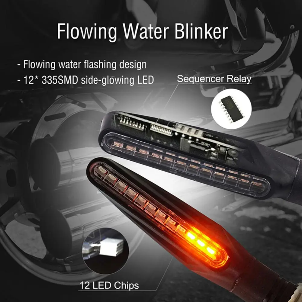 4PCS LED Motorcycle Turn Signals Light 12 SMD Tail Flasher Flowing Water Blinker IP68 Bendable Motorcycle Flashing Lights
4PCS LED Motorcycle Turn Signals Light 12 SMD Tail Flasher Flowing Water Blinker IP68 Bendable Motorcycle Flashing Lights