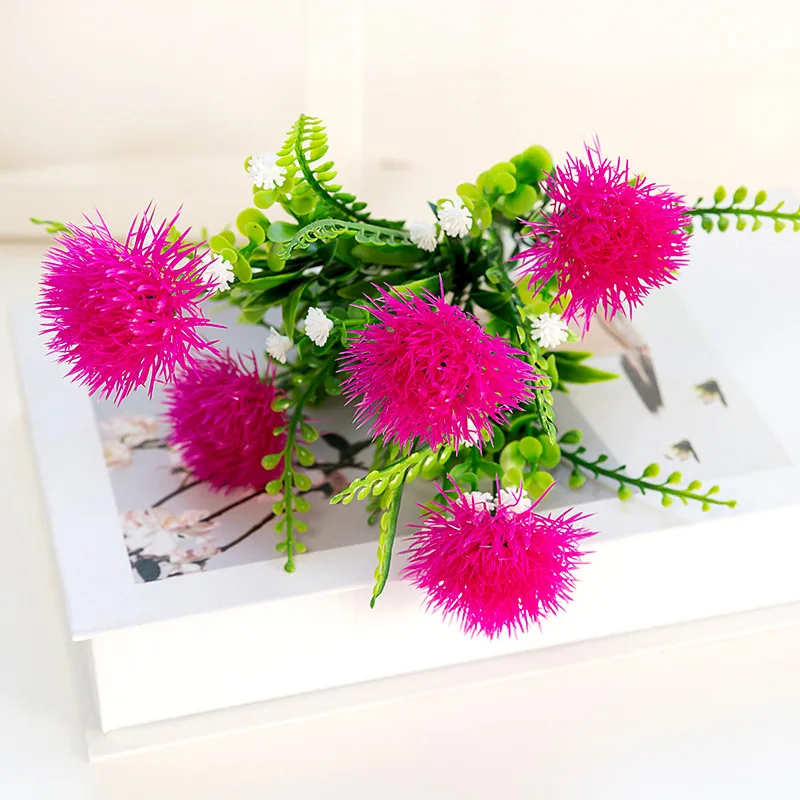 Artificial Dandelion Hairball Flower Bouquet 5 Forks Chrysanthemum 5cm Blue Yellow White Red Green Home Decor Christmas CKB9
Artificial Dandelion Hairball Flower Bouquet 5 Forks Chrysanthemum 5cm Blue Yellow White Red Green Home Decor Christmas CKB9