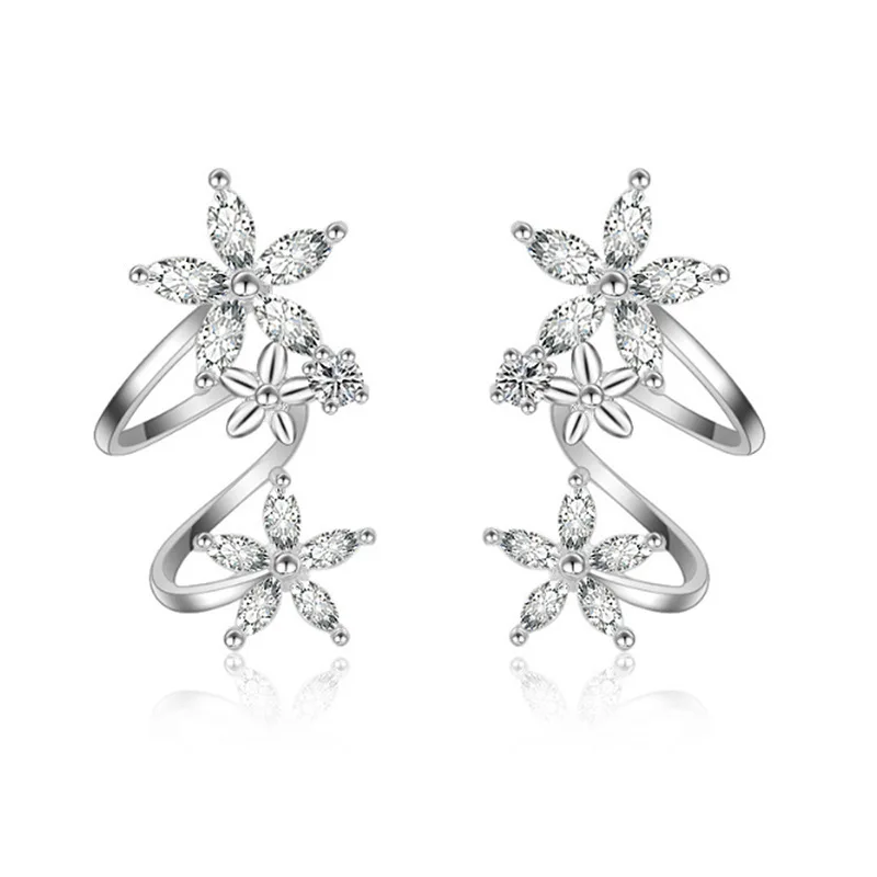 

New 925 Sterling Silver Earrings Fashion Spiral Flower Sweet Earrings For Women Beautiful Jewelry Gift