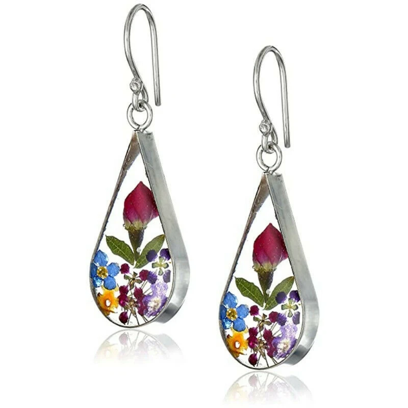 Women Red Pressed Rose Flower Drop Earrings Natural Rose Flower Teardrop Earring T4MD
Women Red Pressed Rose Flower Drop Earrings Natural Rose Flower Teardrop Earring T4MD