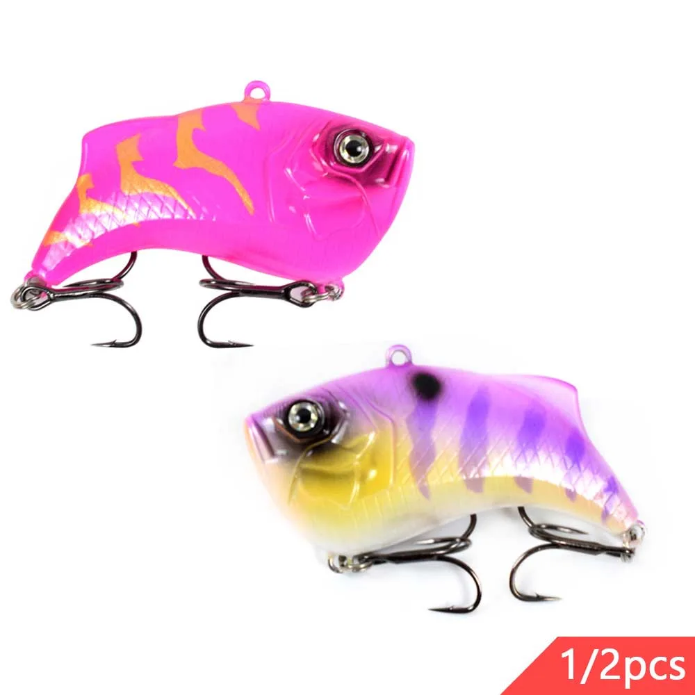 

14G VIB Crankbait 65MM Hard Artificial Bait Sinking Rattle Fishing Lures NO.6 treble Hooks For Pike Weever Culter Perch Catfish