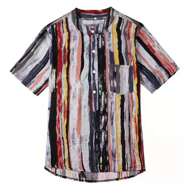 Summer Hot Style Pattern Printed Shirt Men European American Fashion Stand-Up Collar Half-Sleeved Casual Loose Pullover Tops
Summer Hot Style Pattern Printed Shirt Men European American Fashion Stand-Up Collar Half-Sleeved Casual Loose Pullover Tops