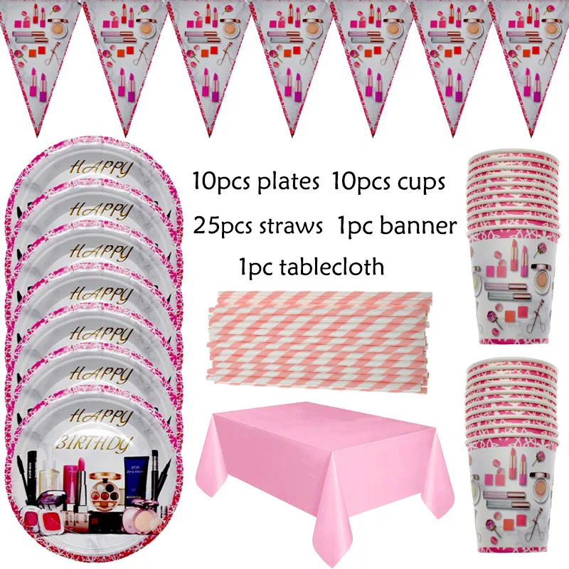 Spa Makeup Birthday Party Supplies Disposable Tableware with Plates Cups Napkins More Serves for Girls Spa Party Decorations
Spa Makeup Birthday Party Supplies Disposable Tableware with Plates Cups Napkins More Serves for Girls Spa Party Decorations
