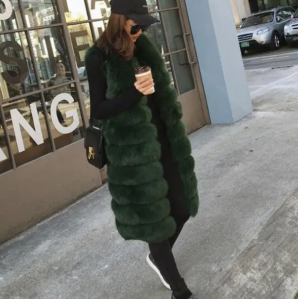 Vetement 2019 Winter Women's Faux Fur Coat Artificial Vest Furry Vests Femme Jackets Plus Size Fake Gilet Z253 | Женская одежда