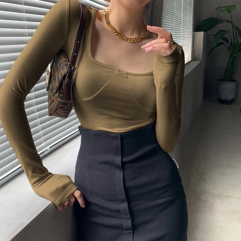 Sexy T Shirt Women 2021 Elasticity Korean Style Slim Tshirt Female Casual Long Sleeve Tops Summer Woman Clothes Spring Top
Sexy T Shirt Women 2021 Elasticity Korean Style Slim Tshirt Female Casual Long Sleeve Tops Summer Woman Clothes Spring Top