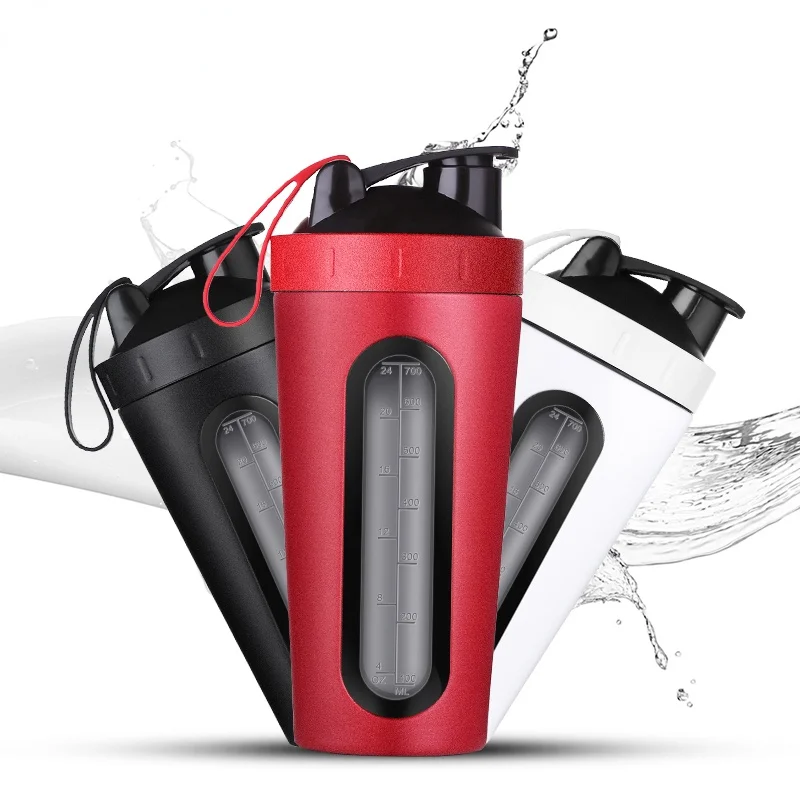 700m/28OZ Stainless Steel Shaker Bottle with Whisk Ball Whey Protein Water Bottle Leakproof Gym Mixer Sports Shaker with Win
700m/28OZ Stainless Steel Shaker Bottle with Whisk Ball Whey Protein Water Bottle Leakproof Gym Mixer Sports Shaker with Win