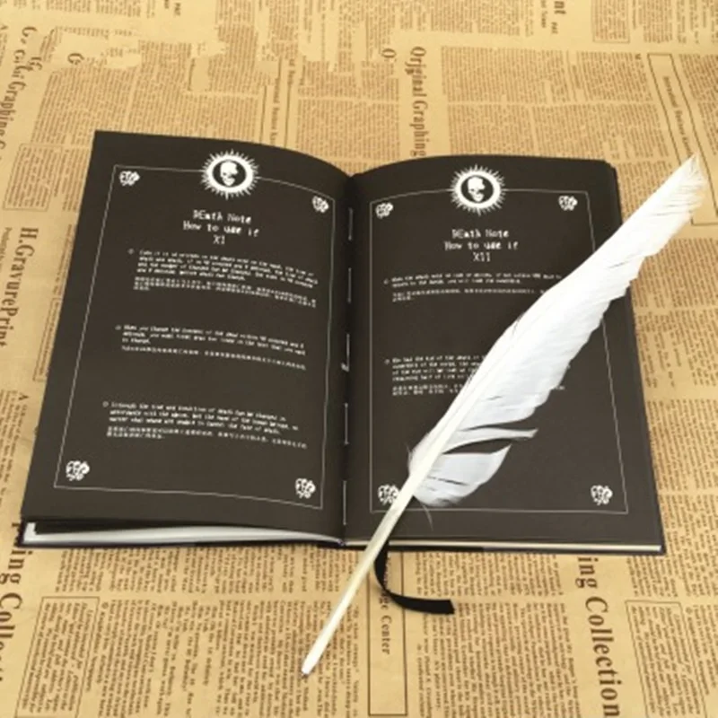 Anime Death Note Notebook Set Leather Journal Feather Pen Journal Death Note Pad
Anime Death Note Notebook Set Leather Journal Feather Pen Journal Death Note Pad