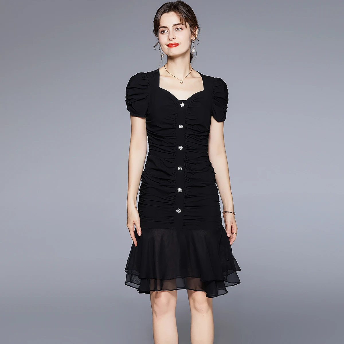 ZUOMAN Women Summer Elegant Black Dress Festa High Quality Office Lady Party Robe Femme Vintage Trumpet Designer Vestidos
ZUOMAN Women Summer Elegant Black Dress Festa High Quality Office Lady Party Robe Femme Vintage Trumpet Designer Vestidos