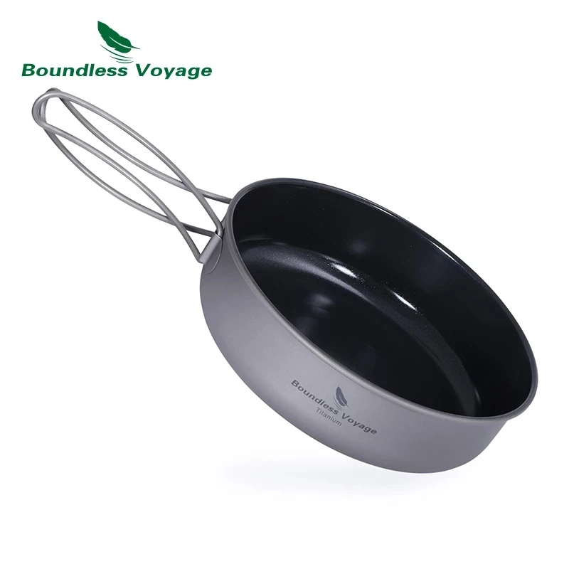 Boundless Voyage Outdoor Camping Non-Stick Titanium Frying Pan with Folding Handle Camping Picnic Skillet Griddle Cookware 85g
Boundless Voyage Outdoor Camping Non-Stick Titanium Frying Pan with Folding Handle Camping Picnic Skillet Griddle Cookware 85g