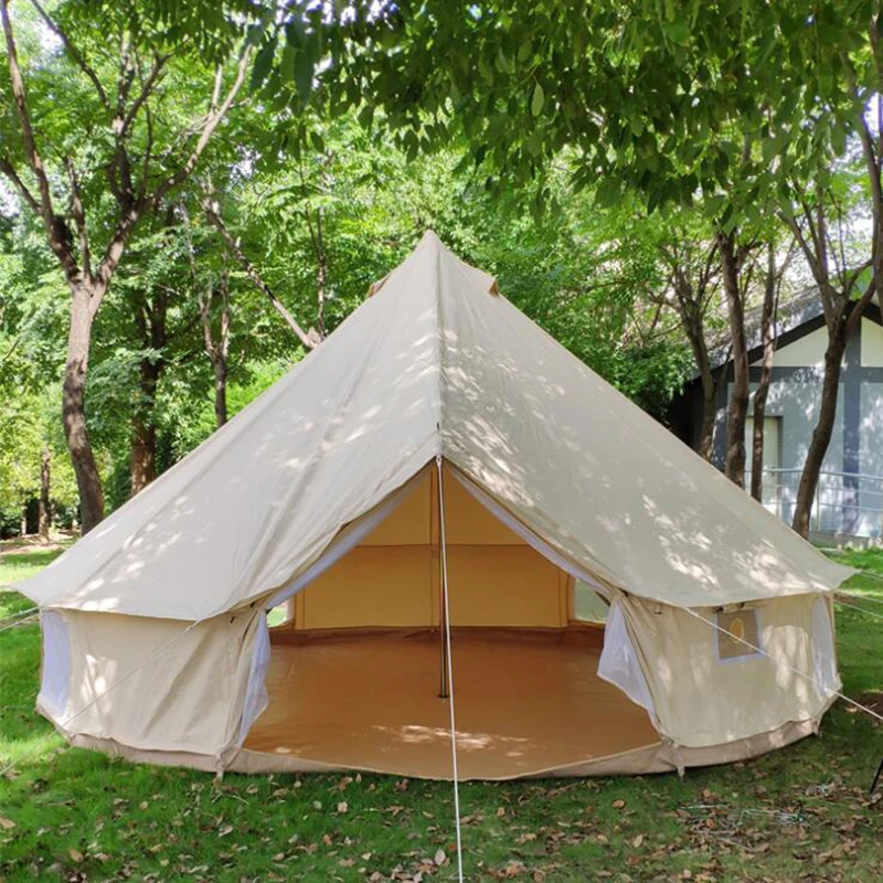 2023 Outdoor Large Glamping Tent Waterproof 900D Oxford Camping Bell Tent All Season Family Picnic Tent for Event
2023 Outdoor Large Glamping Tent Waterproof 900D Oxford Camping Bell Tent All Season Family Picnic Tent for Event