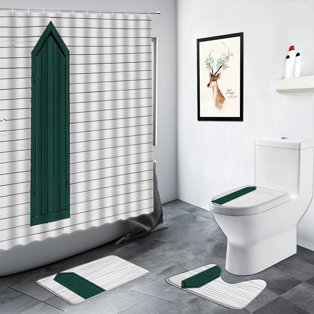 Vintage Bicycle Blue Old Wooden Door Shower Curtains Set Bathroom Carpet Retro Stone Wall Bath Mat Non-slip Rug Toilet Lid Cover
Vintage Bicycle Blue Old Wooden Door Shower Curtains Set Bathroom Carpet Retro Stone Wall Bath Mat Non-slip Rug Toilet Lid Cover