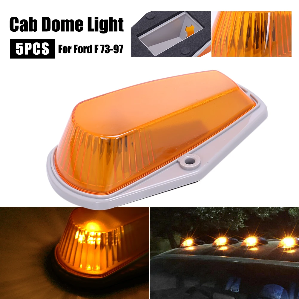 5Pcs Amber LED Cab Roof Top Marker Running Lights for Ford F Series 73-97 T10 LED Light with Amber Cover for car accessories
5Pcs Amber LED Cab Roof Top Marker Running Lights for Ford F Series 73-97 T10 LED Light with Amber Cover for car accessories