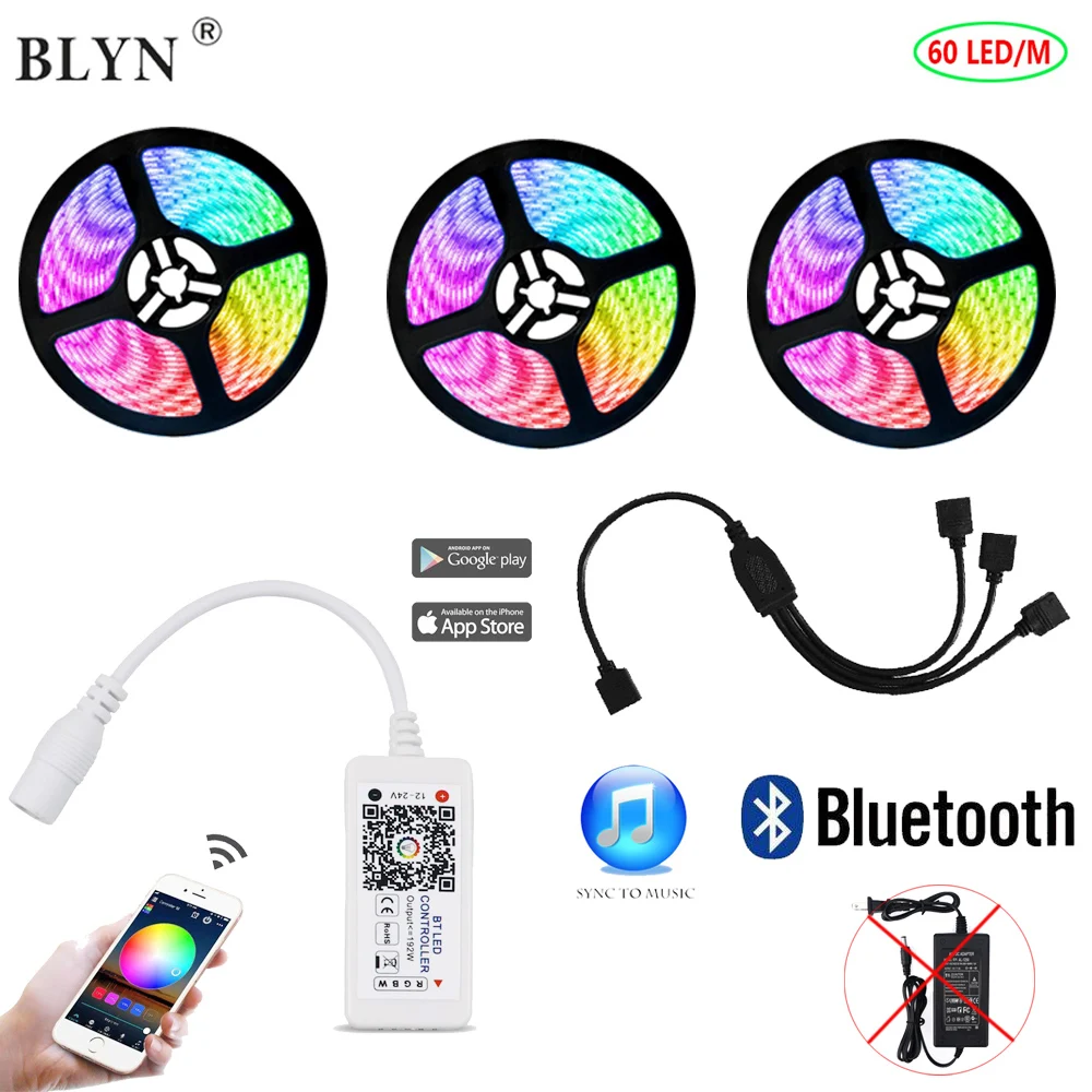 Светодиодный Bluetooth ленты RGB Управление 15 м 10 5 Гибкие светодиодные светильник