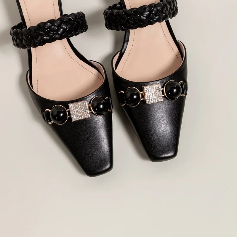 Hot Summer String Bead Women Sandals Genuine Leather Med Heels Open Toe Shoes Woman Dress Party Casual Black Apricot Shoes 34-40
Hot Summer String Bead Women Sandals Genuine Leather Med Heels Open Toe Shoes Woman Dress Party Casual Black Apricot Shoes 34-40
