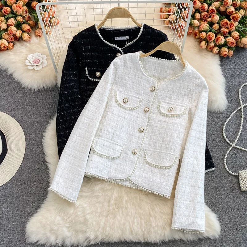 Ladies Xiaoxiangfeng beaded tweed short jacket women autumn and winter new casual all-match suit jacket tide
Ladies Xiaoxiangfeng beaded tweed short jacket women autumn and winter new casual all-match suit jacket tide