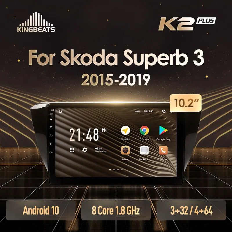 KingBeats штатное головное устройство For Skoda Superb 3 2015 - 2019 GPS Android 10 автомагнитола на